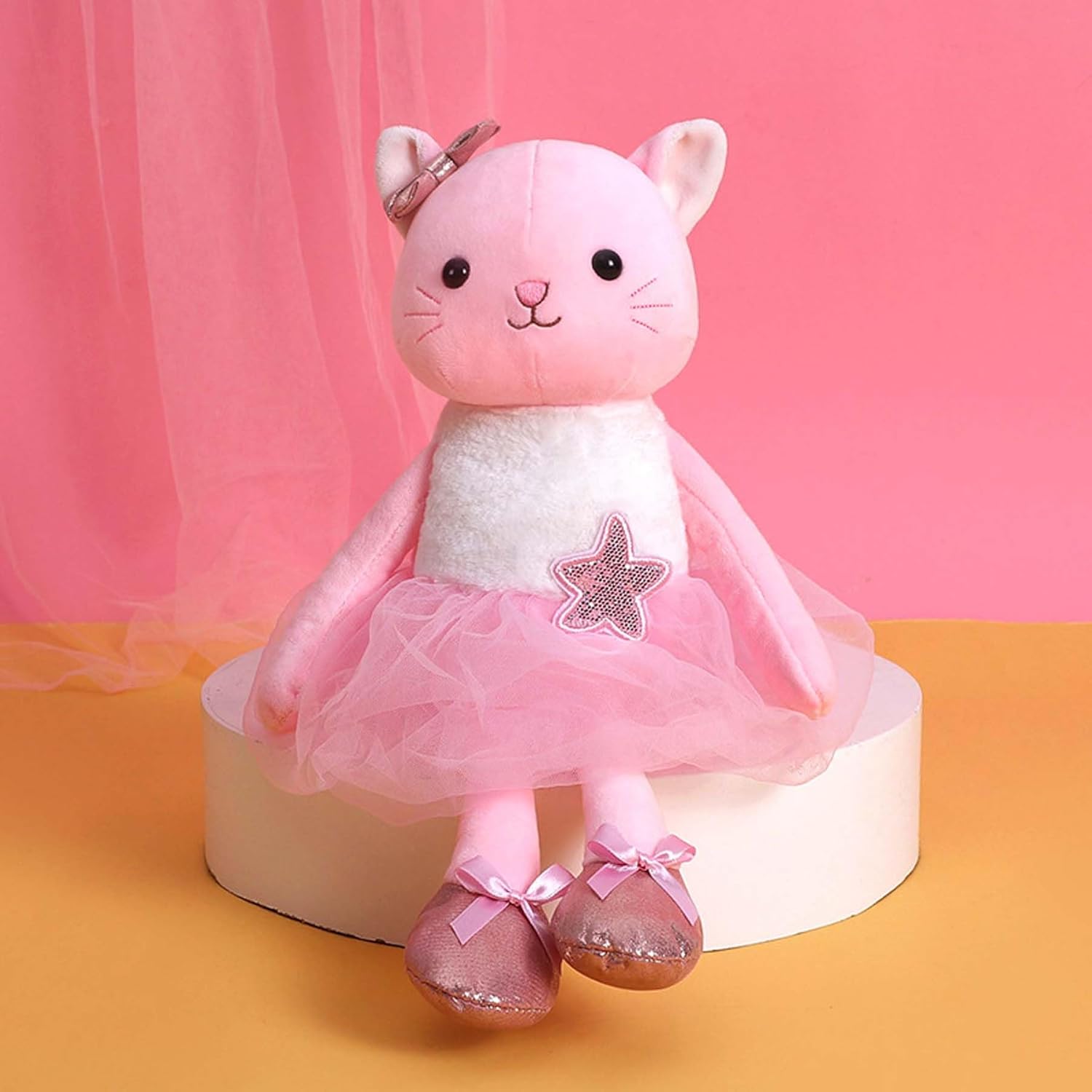 Plush Ballerina Dolls Kitten Cat Stuffed Animals Toys Ballet Dance Recital Gifts for Girls 15.5 Inches (Pink) - Image 2