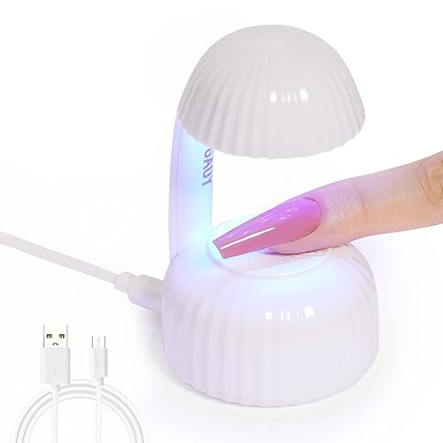 GAOY Mini luz UV para uñas de gel, pequeña luz de curado de uñas, lámpara LED de hongos, secadora de uñas USB para secado rápido, color blanco