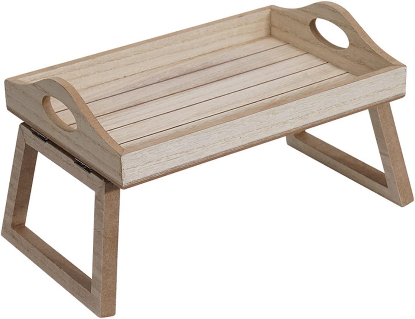 Folding Dining Table Folding Table Sofa Dormitory Bed Notebook Table Tray Camping Picnic Portable Small Table 31 * 21.5 * 8.9Cm Wooden Lazy (Color : White Small)