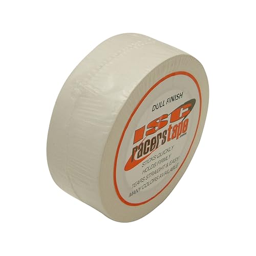 ISC Racers Tape ACABADO DULLO/WI260 ISC Cinta de corredor con acabado opaco: 2" x 55 yd., Blanco