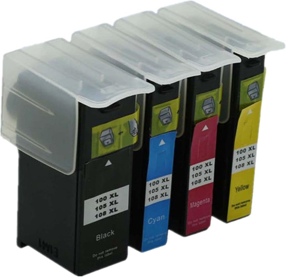 Replacement for Lexmark 100XL Ink Cartridge 100 105 108 XL 105XL 108XL 14N1068 14N1069 14N1070 14N1071 S301 302 305 S405 409 S505 S605 S308 S408 PRO205 209 705 707 709 805 901 Printer (2Set+2BK)