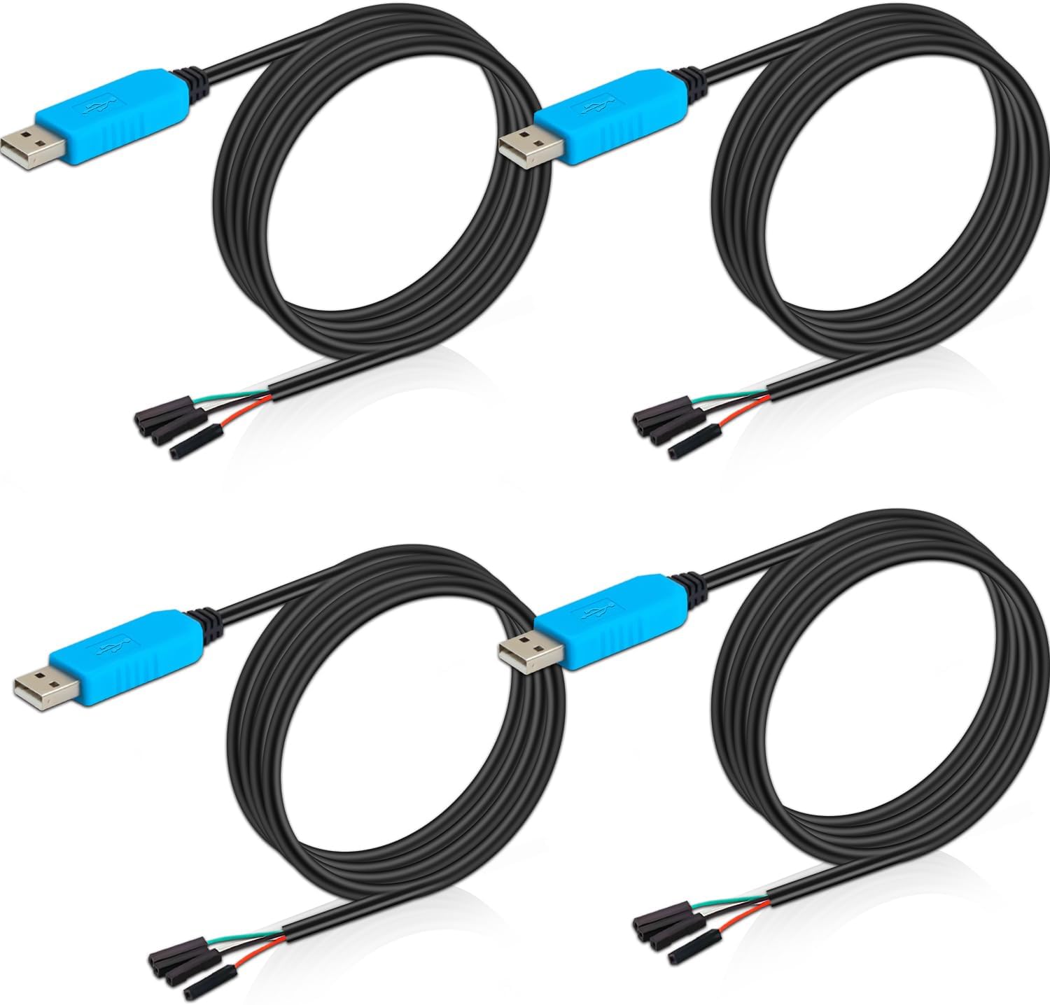 4PCS PL2303TA Download Cable USB to TTL rs232 Serial Cable Debug Console Cable Compatible with Raspberry Pi