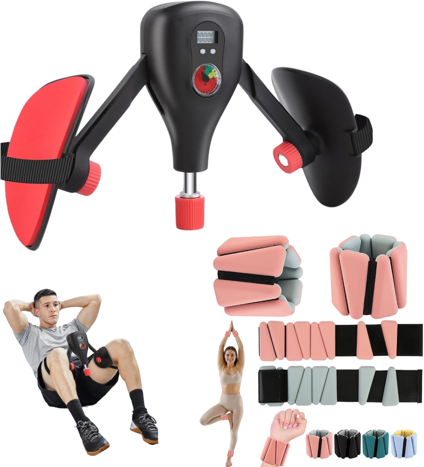 2pk Inspack 2lb Wrist & Ankle Weights for Women(1lbs Each) & Inspack Thigh Master Workout Equipment, Women/Men Kegel Exercise Pelvic Floor Muscle Strengthening Repair Device