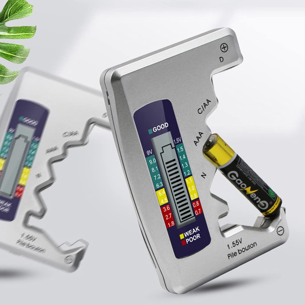 Mesee Universel Testeur de Piles Numérique Digital - Vérificateur de Batterie Portable pour AA AAA C D N 9V 1.5V Piles Bouton