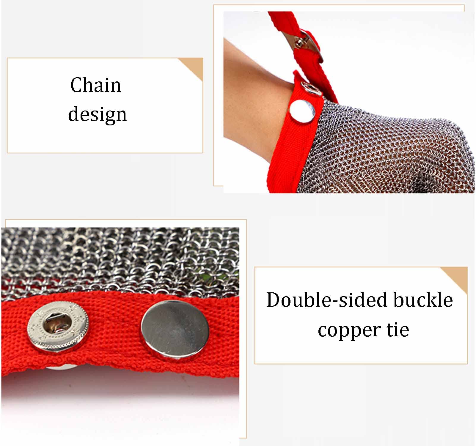 Schnittfeste Handschuhe Edelstahlring-Stahldrahthandschuhe, Säge- Und Schnittfest(Size:XL/A Packung mit 1 Stück)