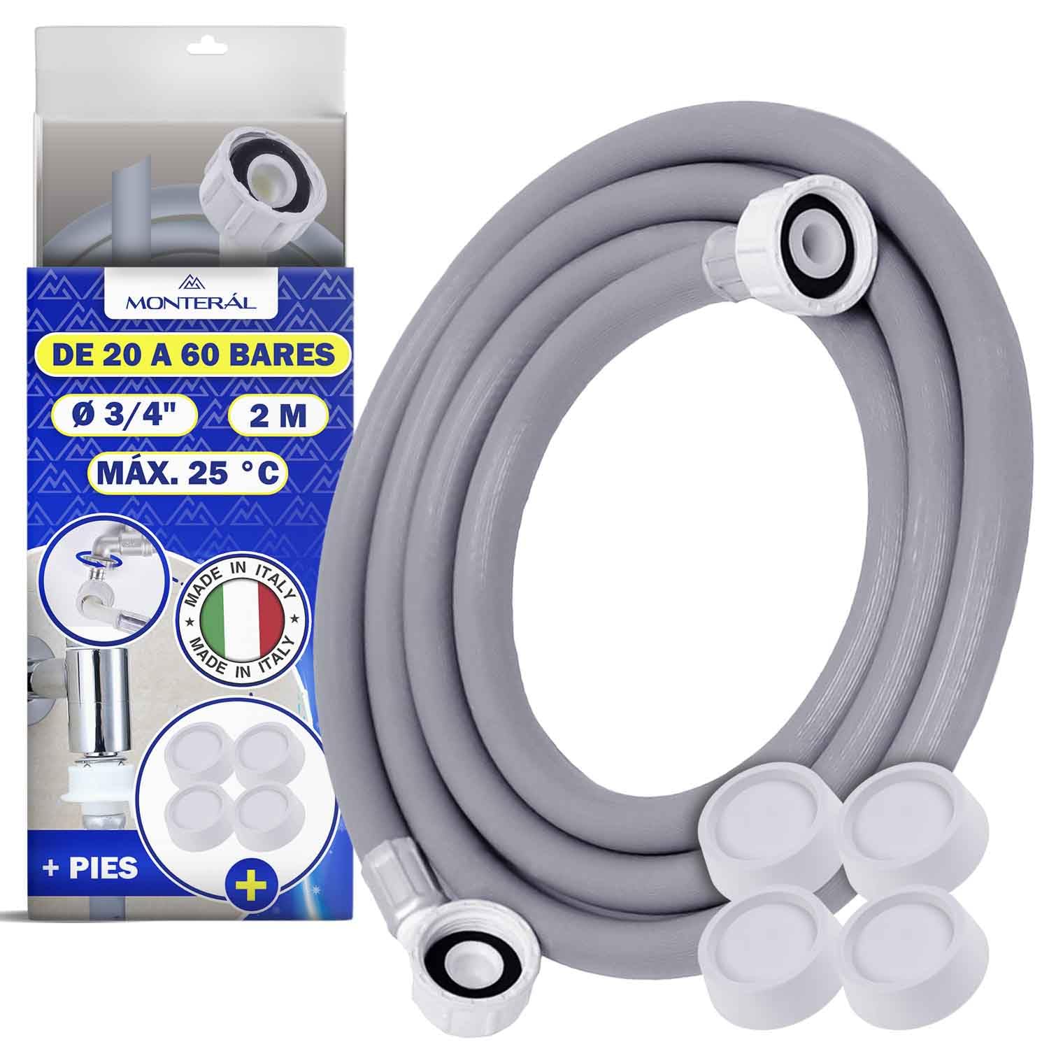 Manguera Lavadora y Lavavajillas 3 m para Entrada Agua para Temperaturas de hasta 25°C Presión de 20 a 60 Bar Conexión Recta y Ángulo Ø 3/4" - MADE IN ITALY - MONTERAL — view 16