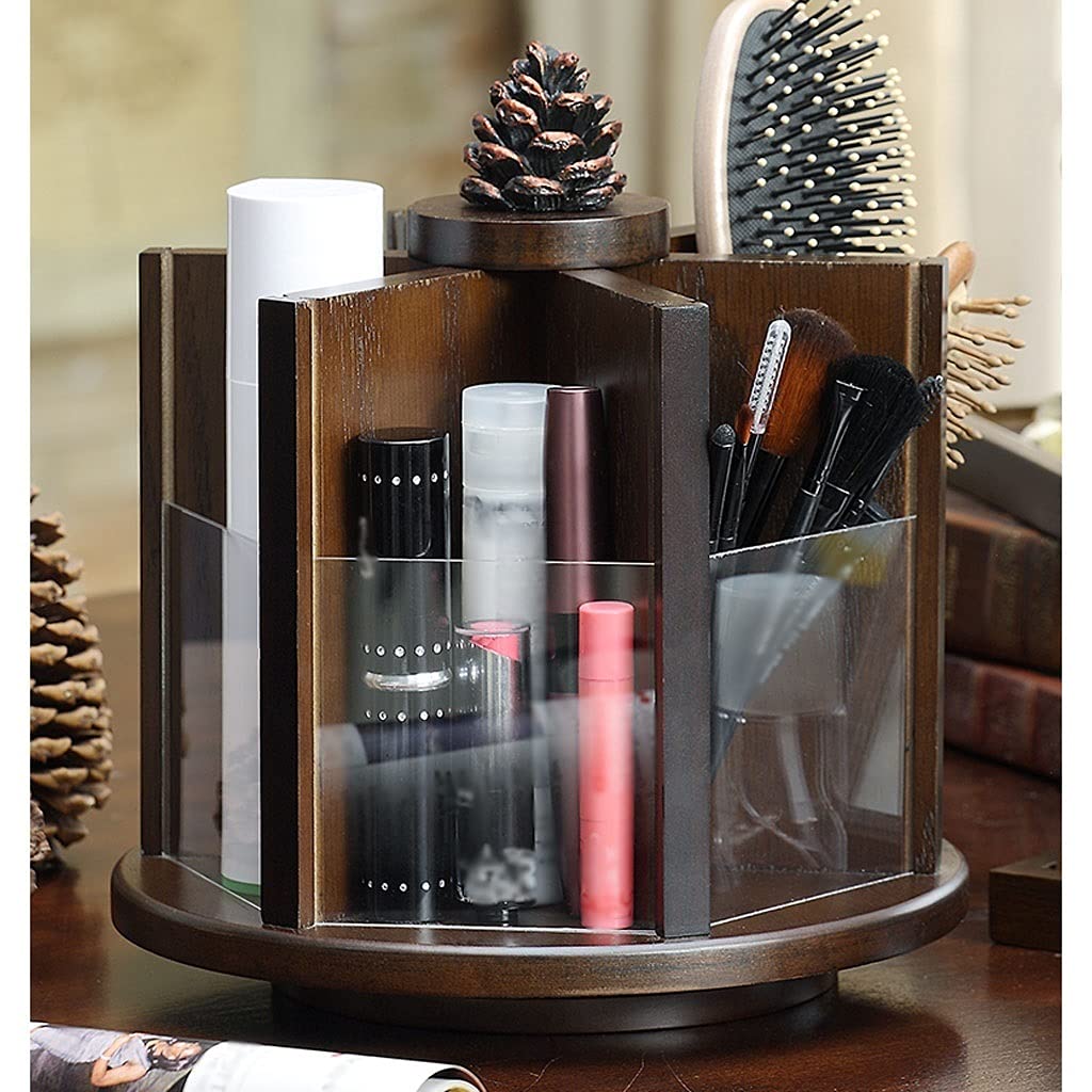 PRUJOY Organizador de cosméticos Giratorio, Caja de Almacenamiento de cosméticos, Estante de Almacenamiento para tocador, Estante de Almacenamiento de Productos para el Cuidado