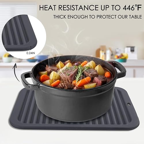 Vista 179 de Alfombrillas salvamanteles de silicona, soportes de silicona para ollas y sartenes calientes, tapetes resistentes al calor para mesas, encimeras