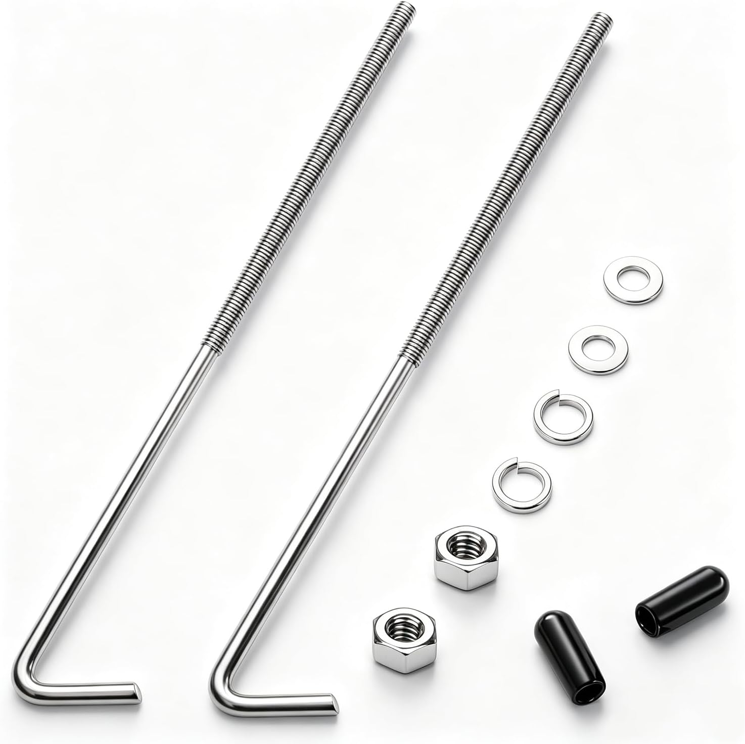 Tnisesm 8-inch 304 Stainless Steel J Hook Battery Hold Down Bolts