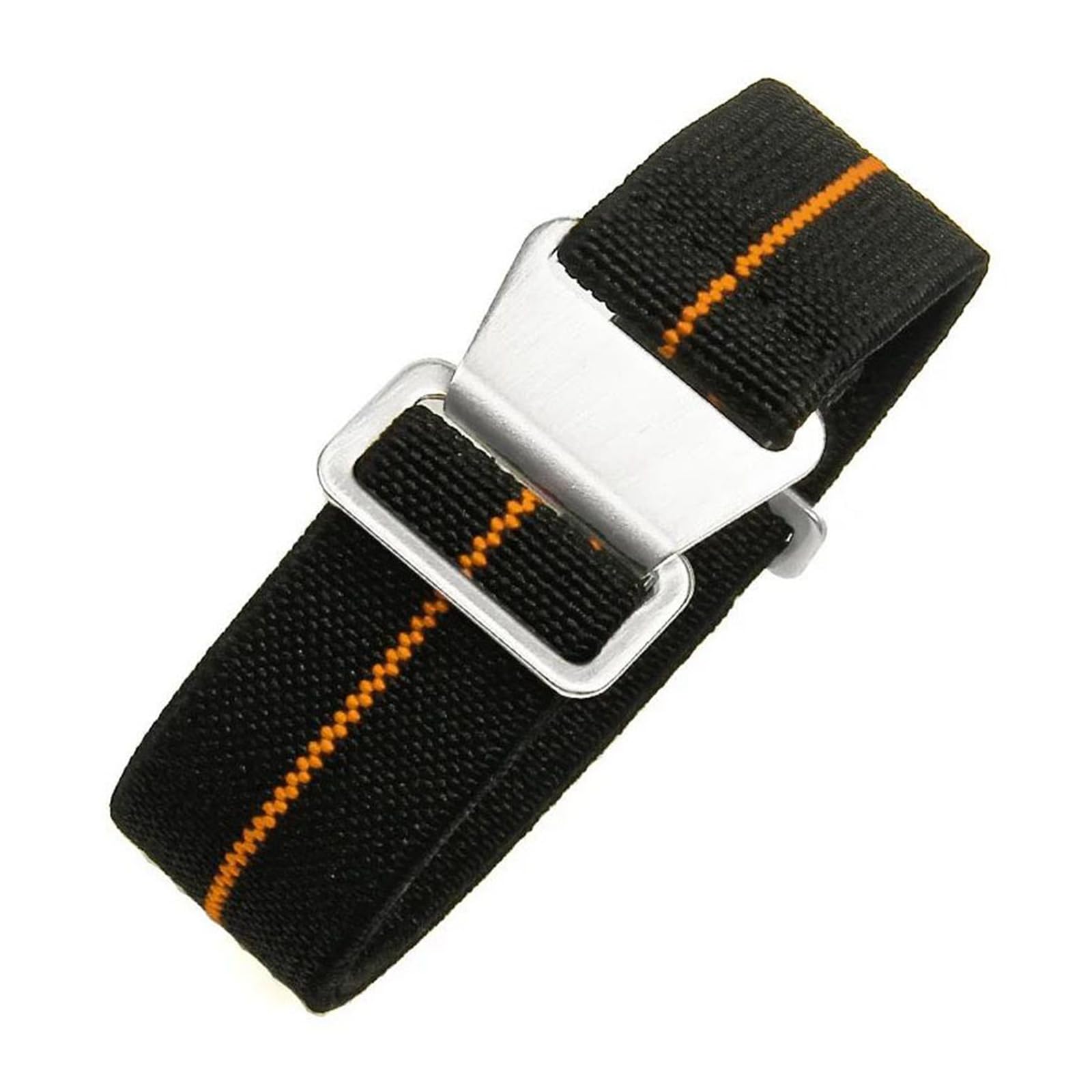 Cinturino in Tessuto 18-22mm Cinturino in Nylon Elastico, Black Orange, 22mm Rose Gold Buckle