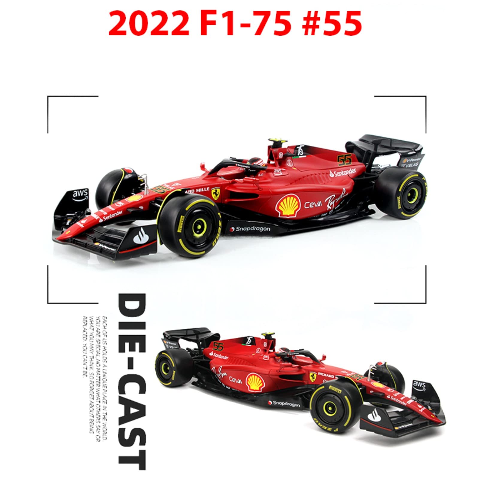 Amazon.co.jp: HTLNUZD ブラーゴ 1/18 2022 F1-75 F1#55 カルロス