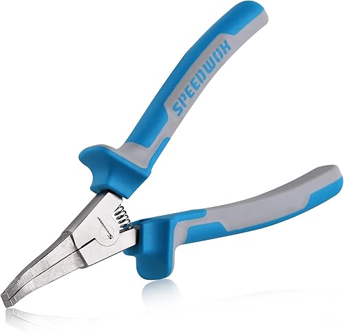SPEEDWOX Alicates de mordaza doblada y punta angular de 8 pulgadas, alicates de bloqueo especial, clip en C, retención y anillo a presión para