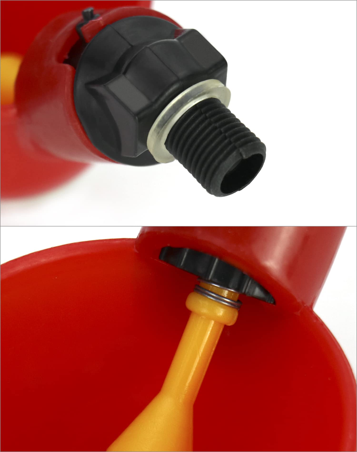 QWORK® 10 sztuk automatyczny poidła do drobiu plastikowy poidło do kurczaka, narzędzie do picia wody dla ptaków przepiórka gołąb kurczak kura (25mm, na wiadro)