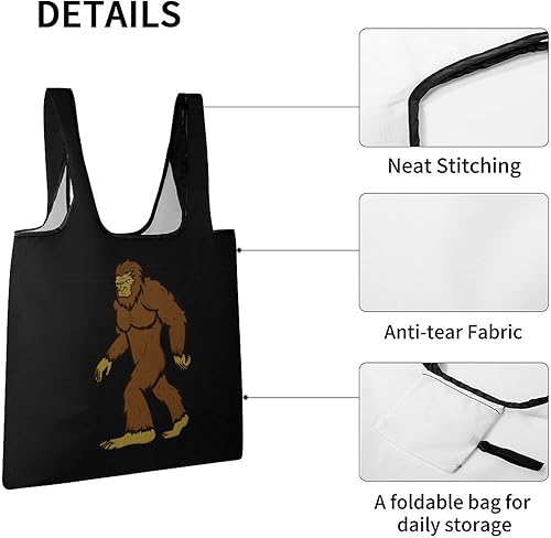 Miniatura 5 de Bigfoot - Bolsa de compras plegable para almacenamiento de comestibles, bolsa reutilizable con asas
