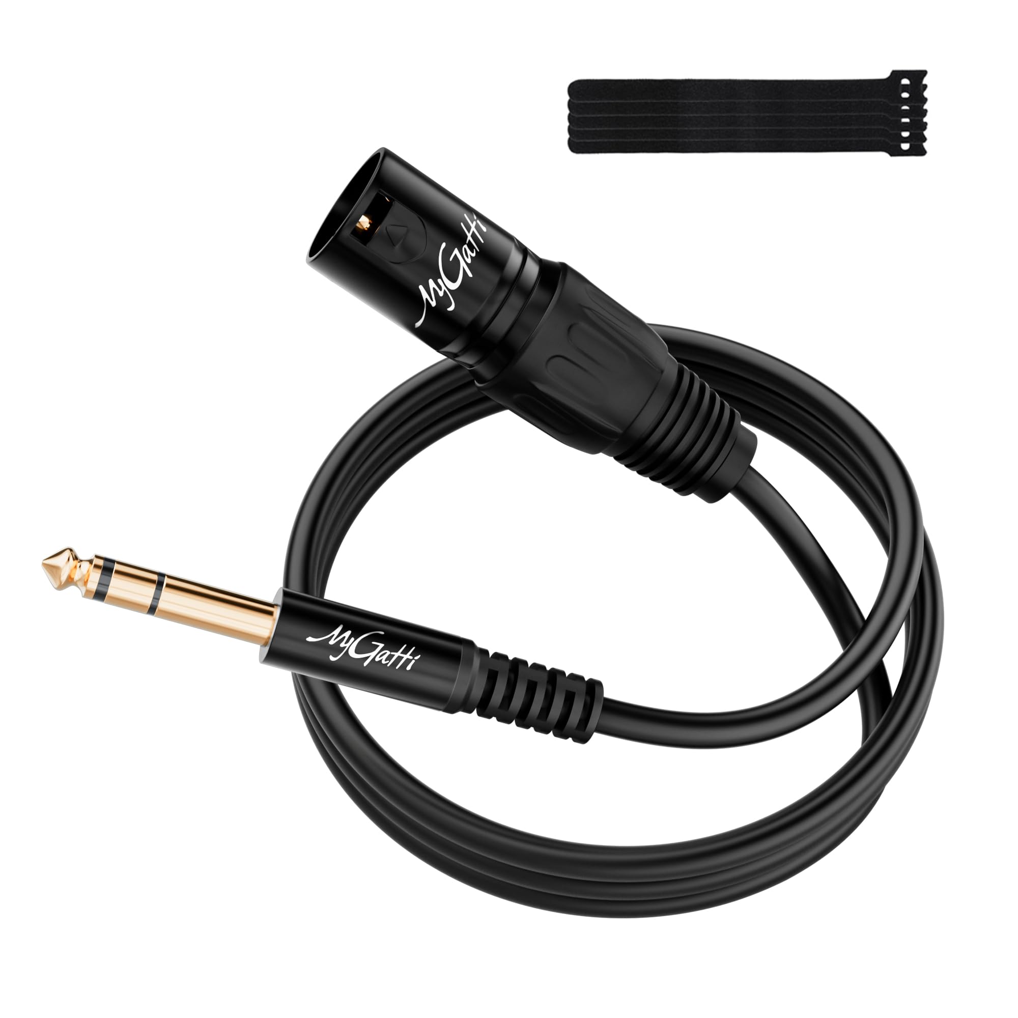 Kabel mikrofonowy jack 6,35 mm (1/4") TRS na XLR, 1 m, zrównoważony wtyk stereo TRS na 3-biegunowy wtyk XLR do gitary, mikrofonów, głośników, wzmacniaczy, scen, DJ, konsol i wielu innych + 5