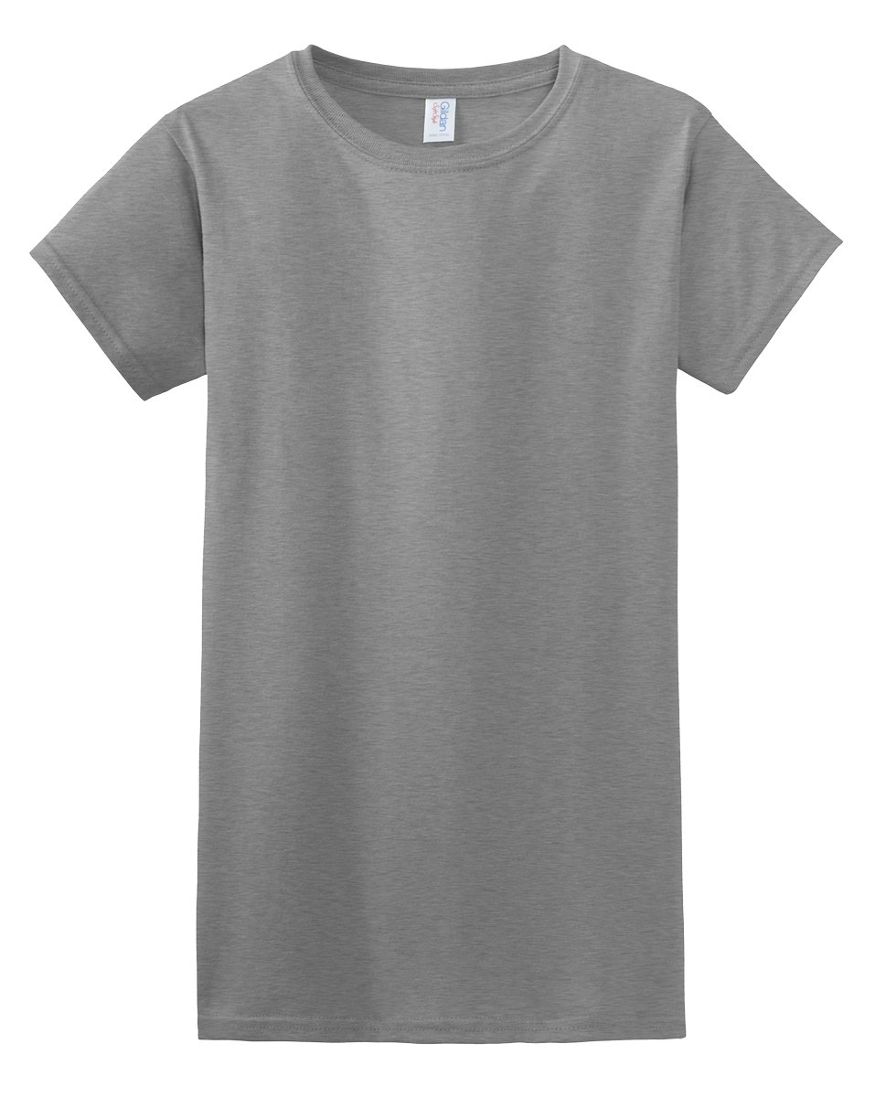 Gildan Women's Sport Grey (Rs) Soft Style Short Sleeve T-Shirt (L) (Sport Grey (Rs))
