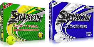 Srixon Soft Feel Tour Yellow - Dozen Golf Balls - Distance and Low Compression Golf Balls & AD333 9 White - Dozen Golf Balls - High-Performance Distance and Control - Low Compression