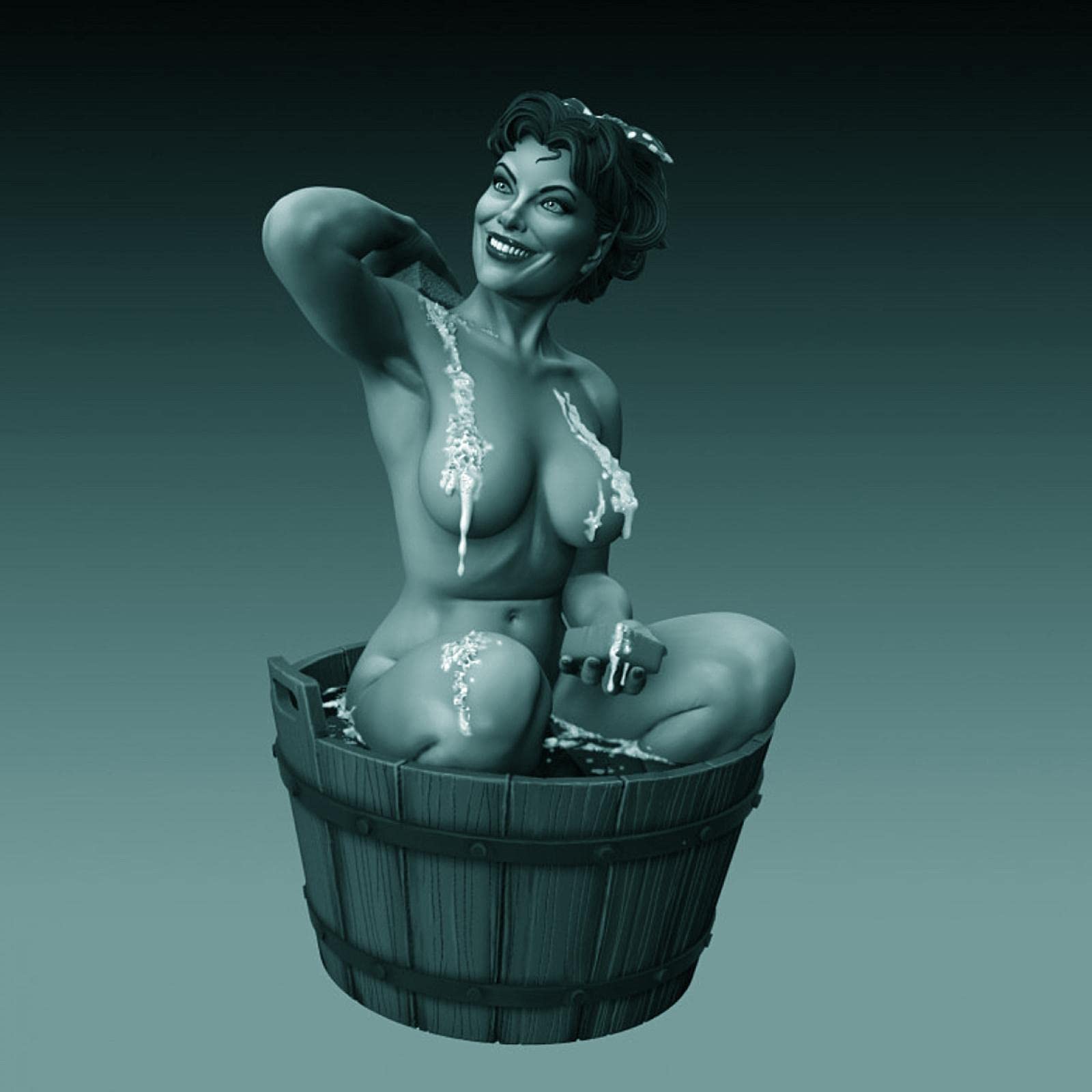 Splindg 1/35 WWII Female Soldier Bathing Resin Character Model Kit Unpainted and unassembled miniature model //1575F