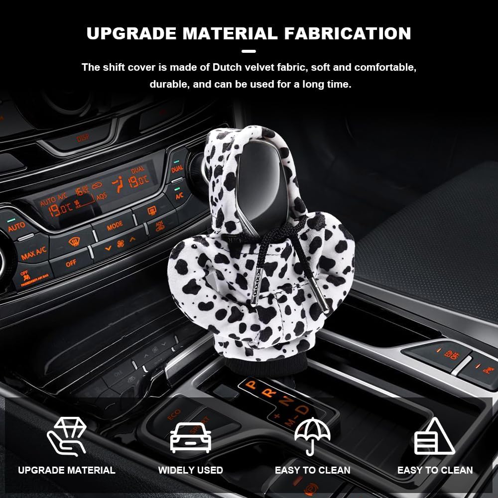 2PCS Universal Gear Shift Cover, 4.76Inch Funny Shifter Hoodie, Car Interior Accessories for Most Gear Shifts