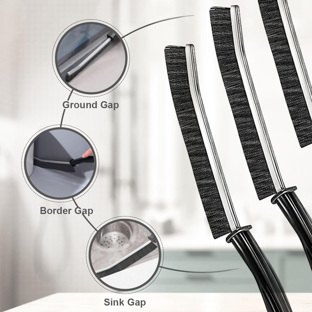 Crevice Cleaning Brush Set – 3-Pack Hard Bristle Brushes For Window Grooves, Door Gaps, Tight Spaces - View #7