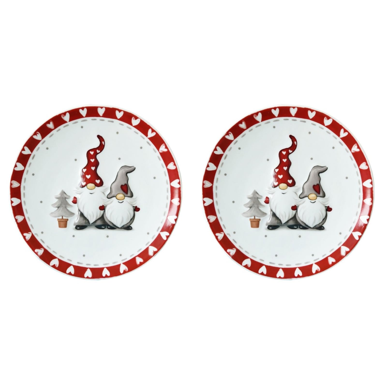 Cabilock Kuchenteller 2 Stück Fantastische Portion Weihnachten Vorspeise Salat Halter Stilvolle Dekorative Form GNOME Snacks Hochzeit Pasta Geschirr Kekse Ofen Desserts stück mit