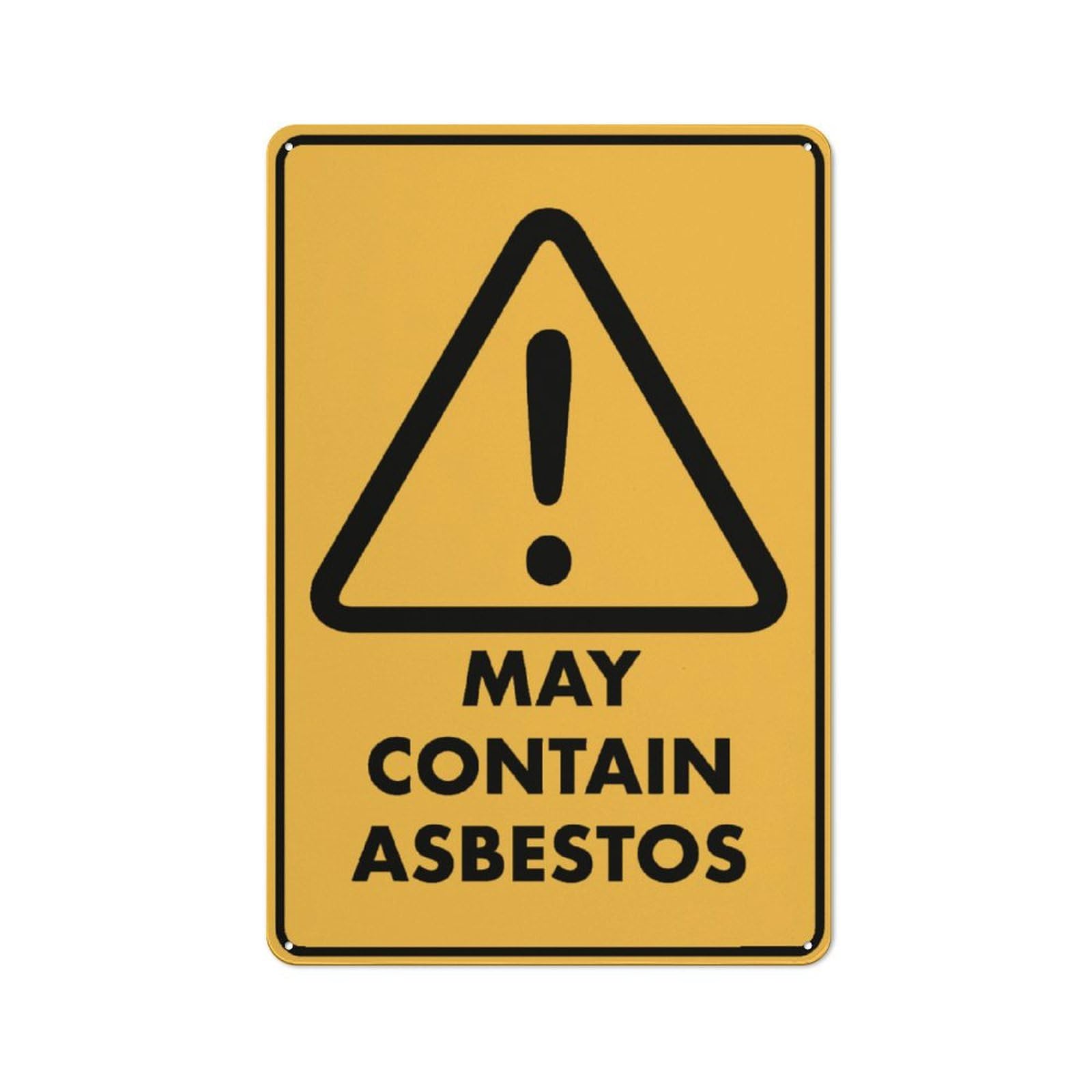 Caution May Contain Asbestos Sign Signs Outdoor, Uv Printed Aluminum 12 X 8 In, Weatherproof And Security Signs For Home Or Business