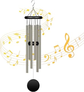 Garden Wind Chimes with 6 Aluminum Alloy Tubes and Hook,Memorial Wind Chimes for Home Decor Garden Patio Outdoor