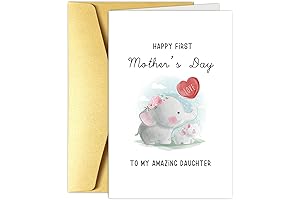 Elephant First Mother's Day Card for Daughter: Celebrate Her First Mother's Day with Love