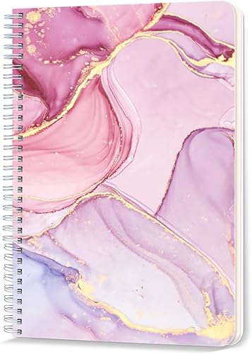 Cuaderno rayado en espiral, 100 páginas, 5.71 x 8.26 pulgadas, cuaderno de espiral de doble alambre con rayas universitarias para estudio y notas,