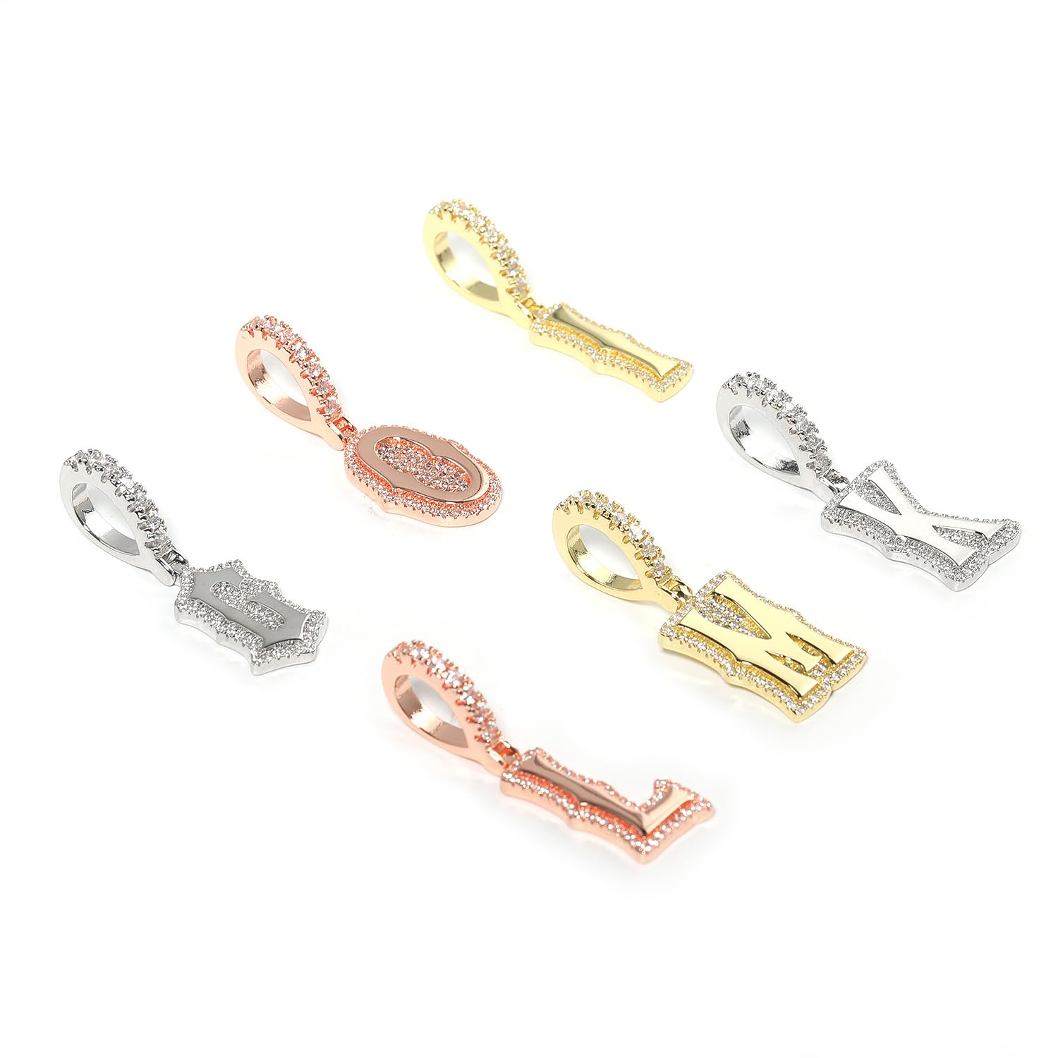 Collana Lettera Personalizzata, Pendente Oro 18K Placcato con Zirconi | Ottone placcato oro 18K con zirconi scintillanti. Delicata collana monogramma unisex, regalo Hip Hop ideale.