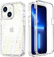 Vista 4 de AMZER Crusta Hybrid - Funda de cuerpo completo para iPhone 13 Pro Max con protector de pantalla integrado, estampado de guepardo con purpurina