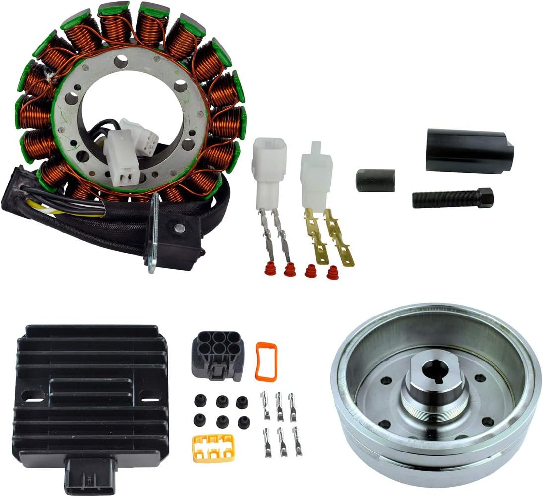 RMSTATOR Replacement for Kit Improved Flywheel + Flywheel Puller + Stator + Voltage Regulator Rectifier Suzuki LTA/LTF 400 Eiger 2002-2007 |OEM Repl.# 32102-38F00 / 32102-38F01 / 32101-38F00