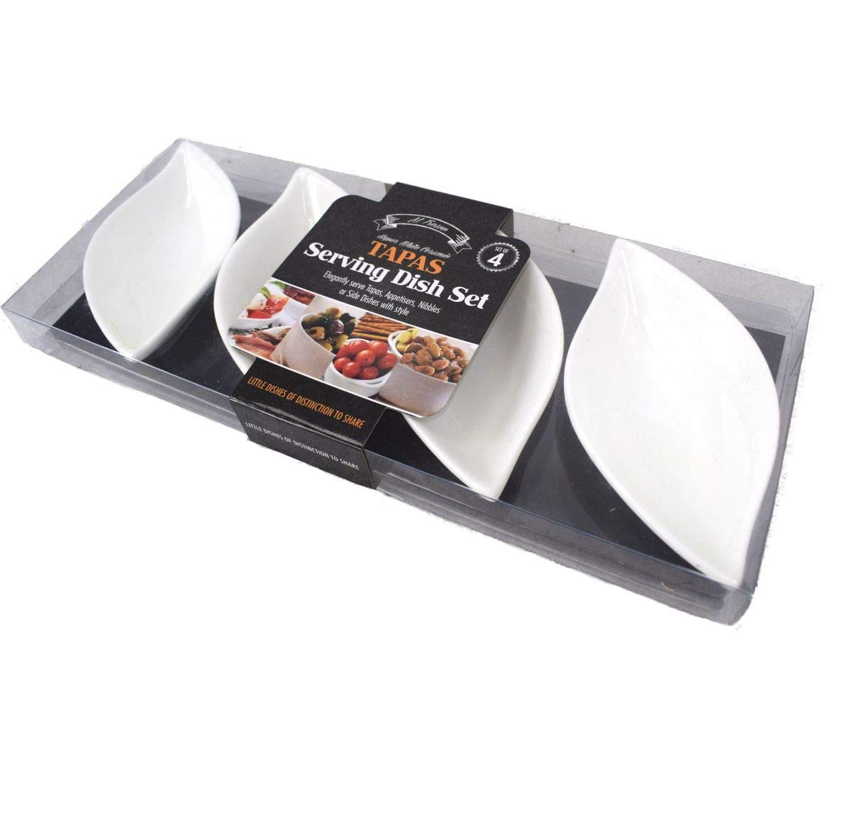 Set of 4 Leaf Shaped Mini Tapas Serving Dish Appetiser Dishes Snack