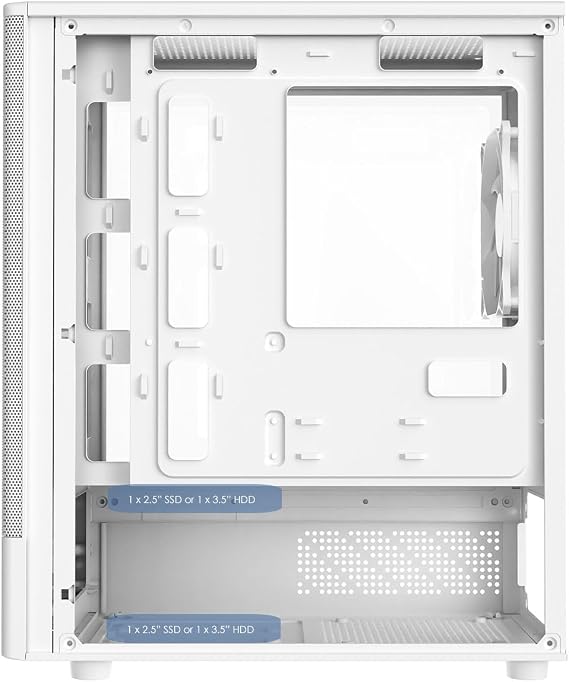CiT F3 Gaming PC Case – Micro-ATX Computer Case with Mesh Front & Tempered Glass Side Panels - 3 x 120mm ARGB Fans Included - AIO Support - USB 3.0, USB 2.0 - HD Audio/Mic | White