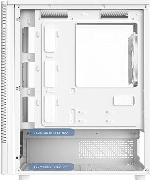 CiT F3 Gaming PC Case – Micro-ATX Computer Case with Mesh Front & Tempered Glass Side Panels - 3 x 120mm ARGB Fans Included - AIO Support - USB 3.0, USB 2.0 - HD Audio/Mic | White