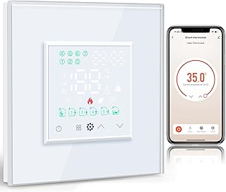 BSEED Smart Alexa Wasserthermostat, Programmierbarer Temperaturregler für die Warmwasserbereitung Ausrüstung 5A, Thermostat Fussbodenheizung, Kompatibel mit Alexa und Google Home Weiß (Hub unbenötigt)
