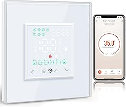 BSEED Smart Alexa Water Thermostat, Programmable Temperature Controller for Water Heating Equipment 5A, Thermostat Underfloor Heating, Compatible with Alexa and Google Home, White (Hub Unrequired)