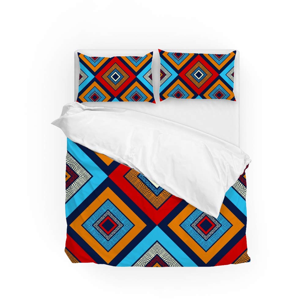 Parure de lit infroissable 3 pièces housse de couette imprimée et taies en tissu doux