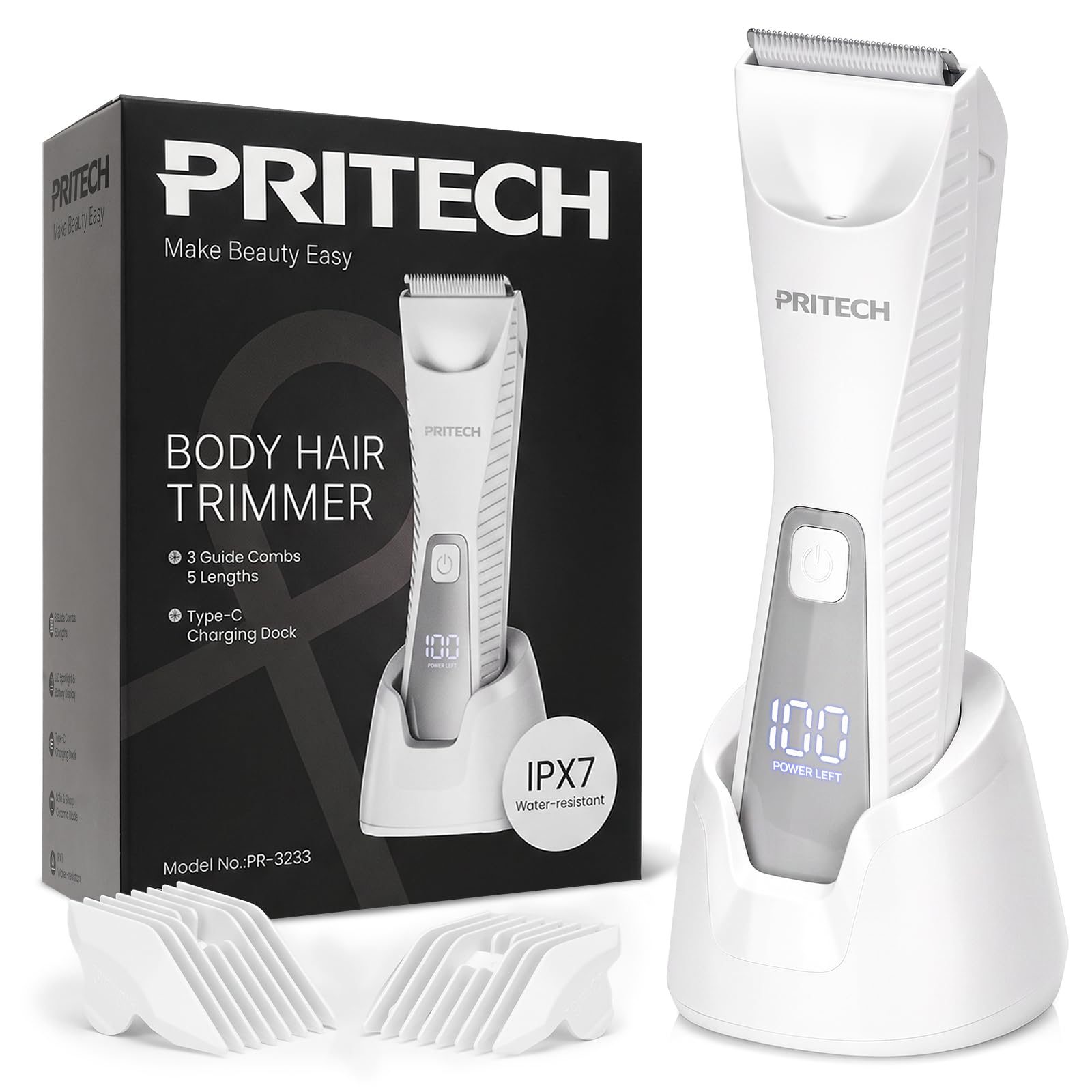 PRITECH Manscape Trimmer - Waterproof Body Hair Removal -9 PRITECH Manscape Trimmer - Waterproof Body Hair Removal -9
