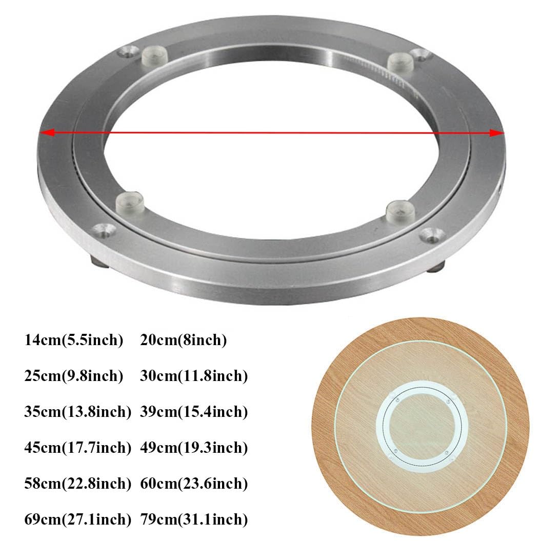 Lazy Susan Turntable Giratorio, Rodamiento Giratorio De Aleación De Aluminio, Base Giratoria Manual, Ø 14 20 25 30 35 39 45 49 58 60 69 79 Cm (Tamaño : 58cm(22.8inch))