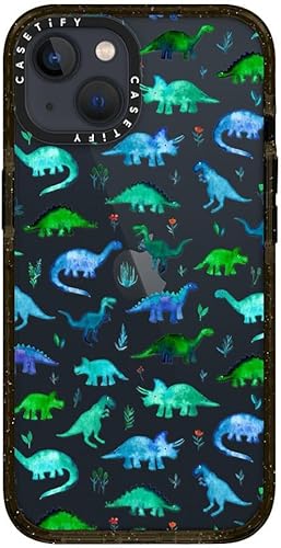 Miniatura 4 de CASETiFY Impact - Funda para iPhone 13 protección contra caídas de 6.6 pies  Dinos de acuarela diminutos sobre transparente  negro transparente