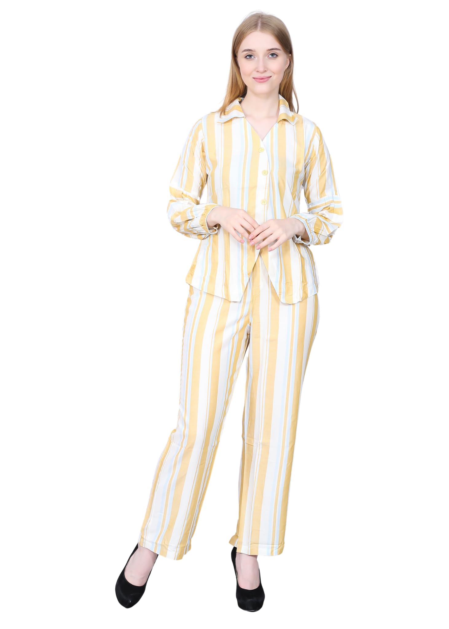 amoldo Modal Rayon Co-Ord Set For Women | 2 Piece Striped Co-Ord Set For Girls-picture-11