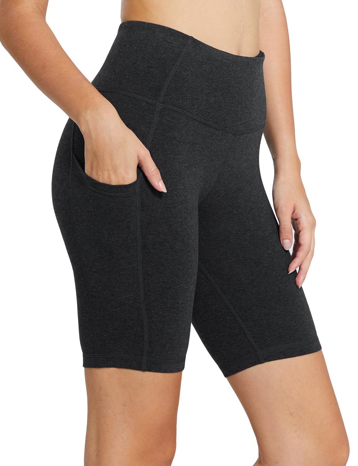 baleaf Women's High Waist Biker Shorts with 3 Pockets