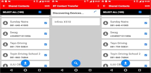 Bluetooth contact transfer