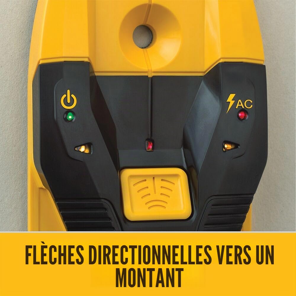 DEWALT Détecteur de Goujons 1,9 cm DW0100 avec flèches LED pour Bois et Métal