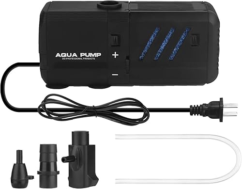 Miniatura 7 de Filtro interno sumergible para acuario de 6 W, filtro ajustable para pecera con bomba de agua de 132 GPH para peceras de 1 a 10 galones