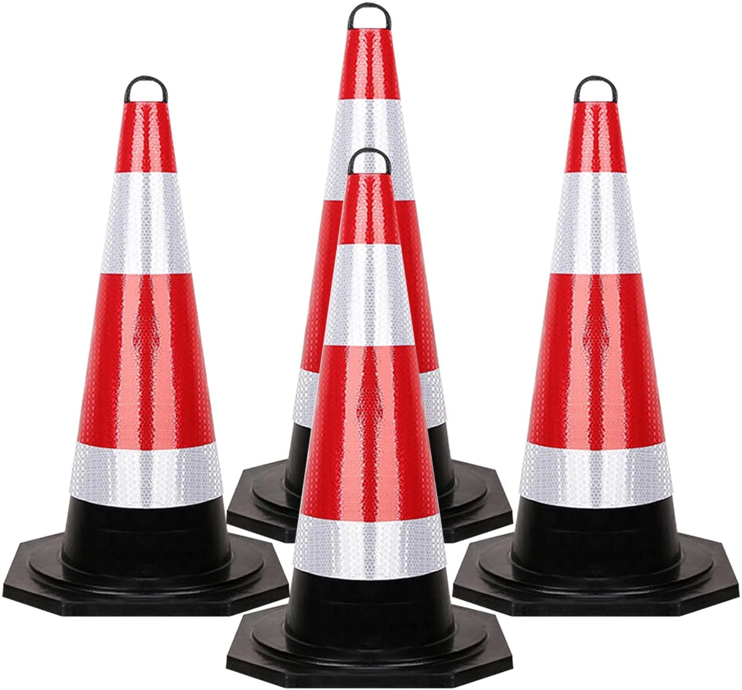 Conos de Seguridad Vial con Collares Reflectantes,Conos de construcción de Goma con Anillo de Mano | Conos de tráfico de múltiples Funciones for Barrera de Control de Acceso