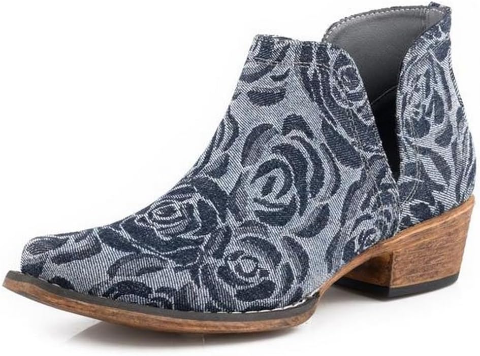 ROPER Women's Ava Denim Floral Ankle Boot