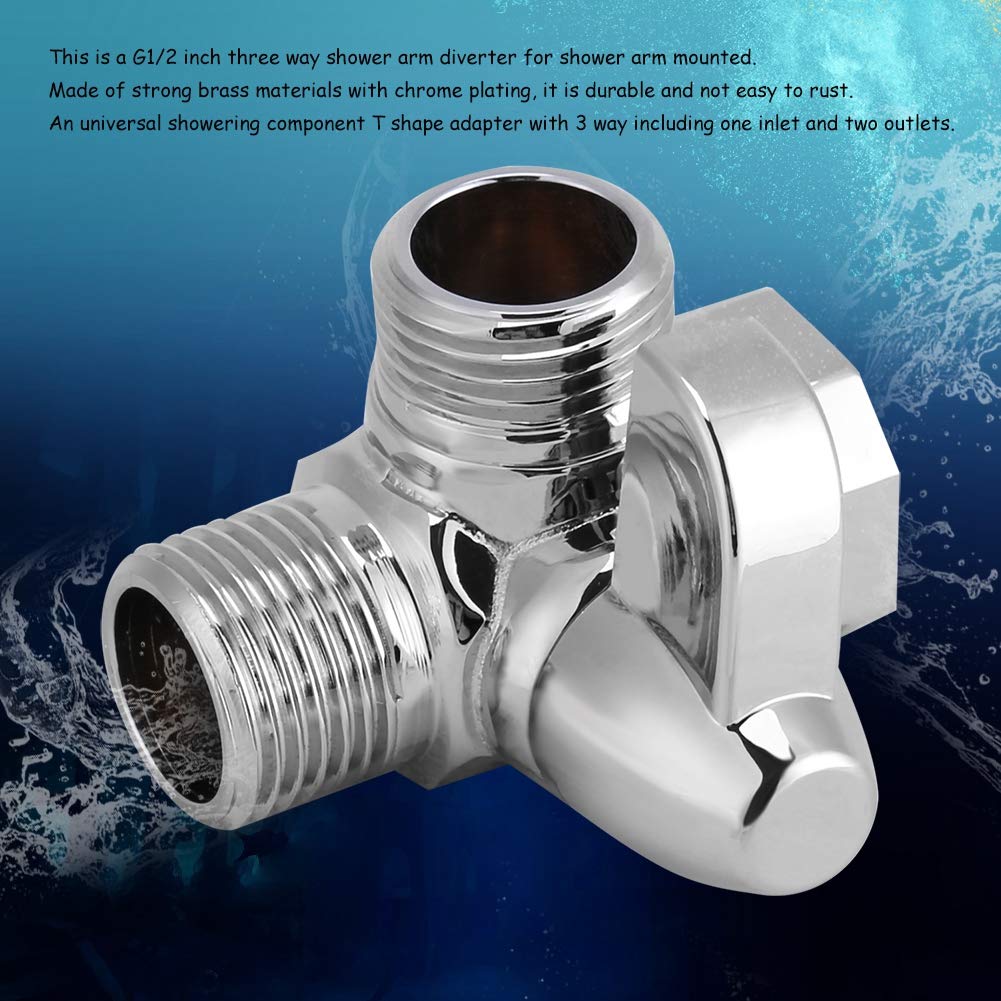 Adattatore Deviatore G1/2 Valvola Deviatore 3 Vie In Ottone Per Doccia - Tiiyee Sdoppiatore Universale Per Soffione E Doccetta Sdoppiatore Doccia Universale - 10