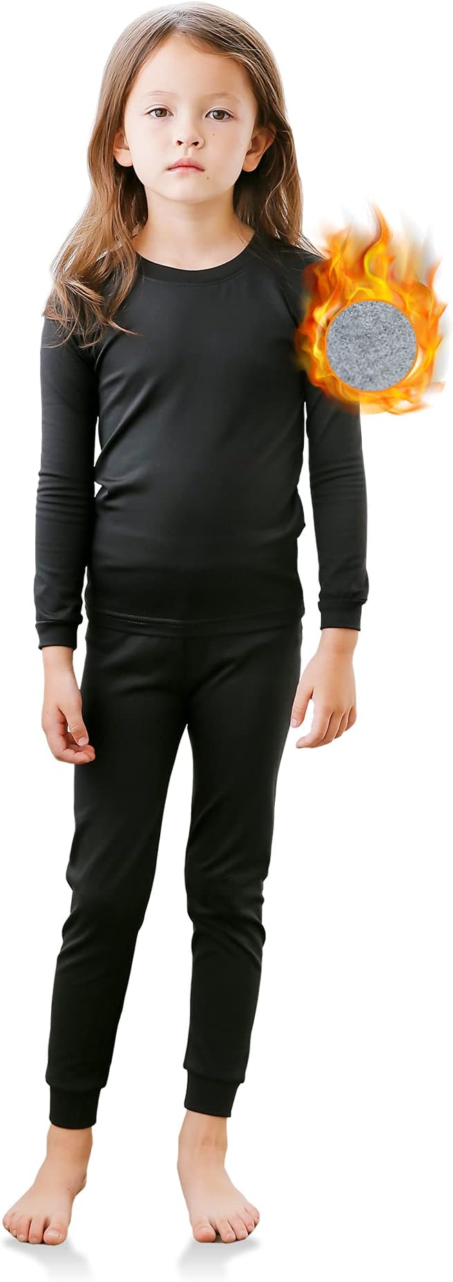 by Vaenait 4-14 Years Girls Kids Aeroheat Thermal Underwear Superior Warmth Light Weight Quick Dry Lined Long John Set